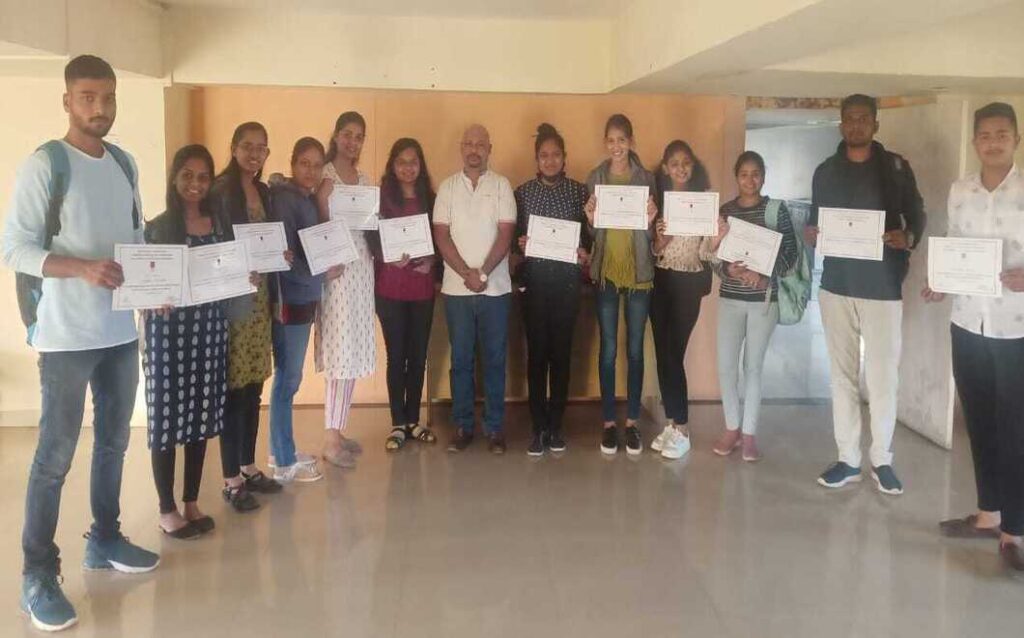 Freshers Student Showing Their Certificate After Completing Interview preparation course