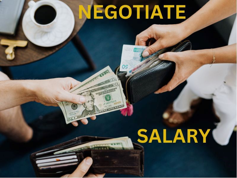SALRY NEGOTIATION IN INTERVIEW. TWO COMPANY PEOPLE WITH THEIR WALLETS